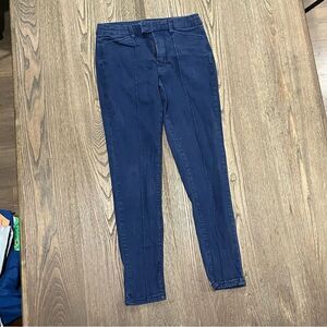Modcloth Richmond Pants Mid Rise Front Seams Straight Leg Navy Blue Size 8